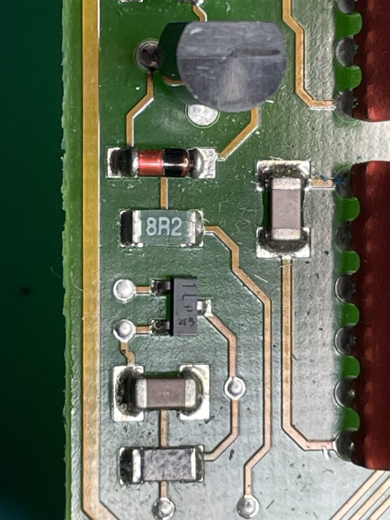 Detail der Ansterungselektronik  des Fußpedals